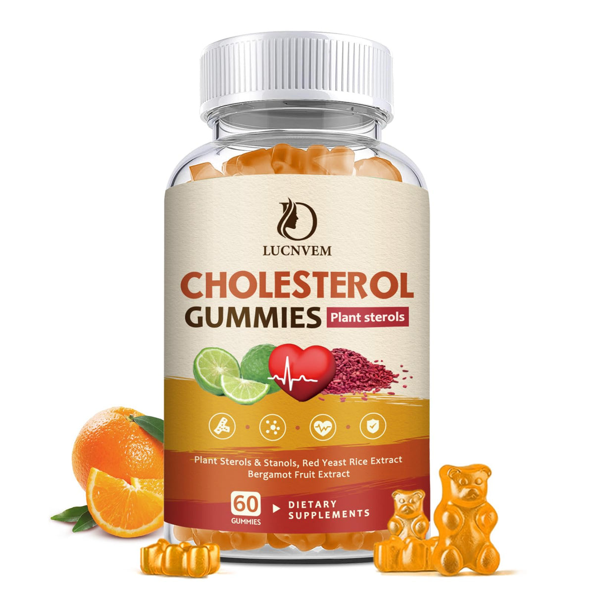 LUCNVEM Compléments Alimentaires Cholestérol Gélifiés vue de face