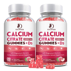 LUCNVEM gummies calcium citrate 1200mg avec vitamine D3 devant l'emballage