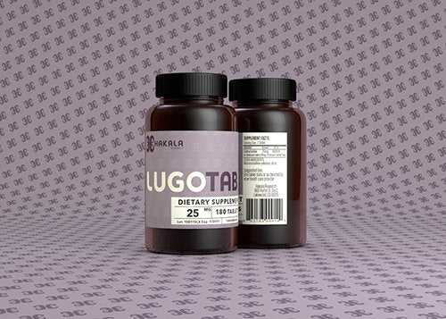 LugoTab 25 mg tablettes, vue de face, emballage