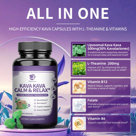 Lukaree Extrait de Racine de Kava Kava Liposomal 60 Capsules arrière du flacon