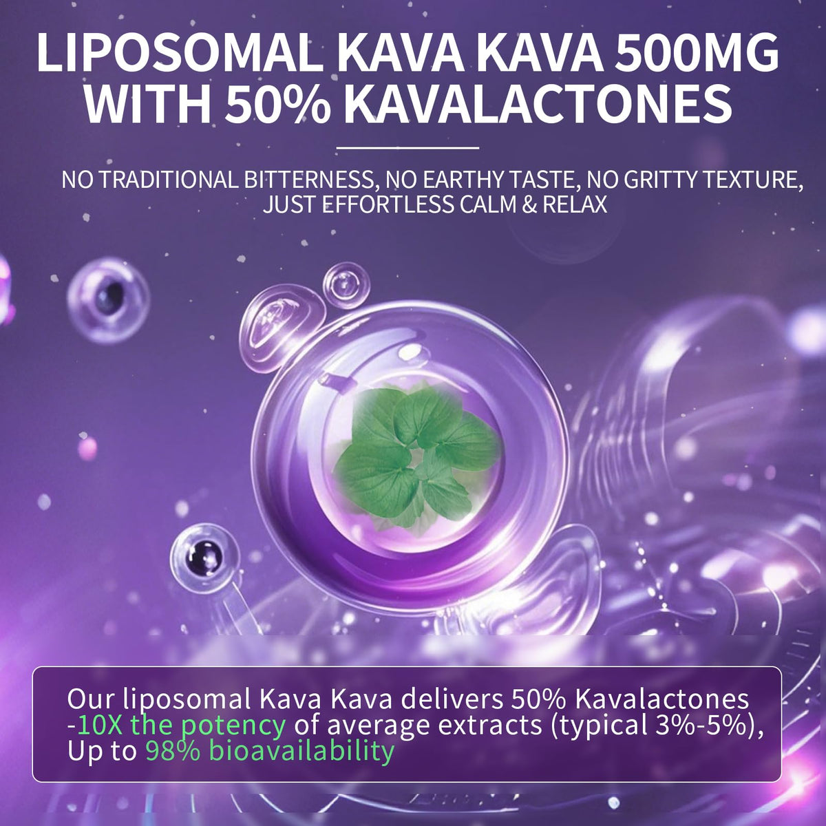 Lukaree Extrait de Racine de Kava Kava Liposomal 60 Capsules avec étiquette