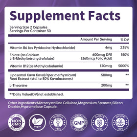 Lukaree Extrait de Racine de Kava Kava Liposomal 60 Capsules sur fond blanc