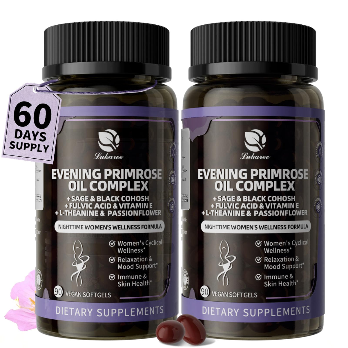 Lukaree huile de onagre 1000mg flacon avant