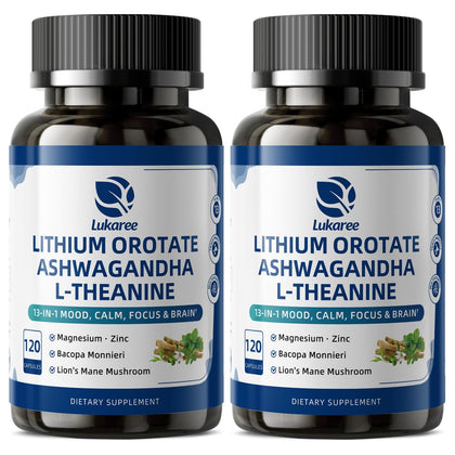 Lukaree Lithium Orotate 5/10mg 120 capsules face avant