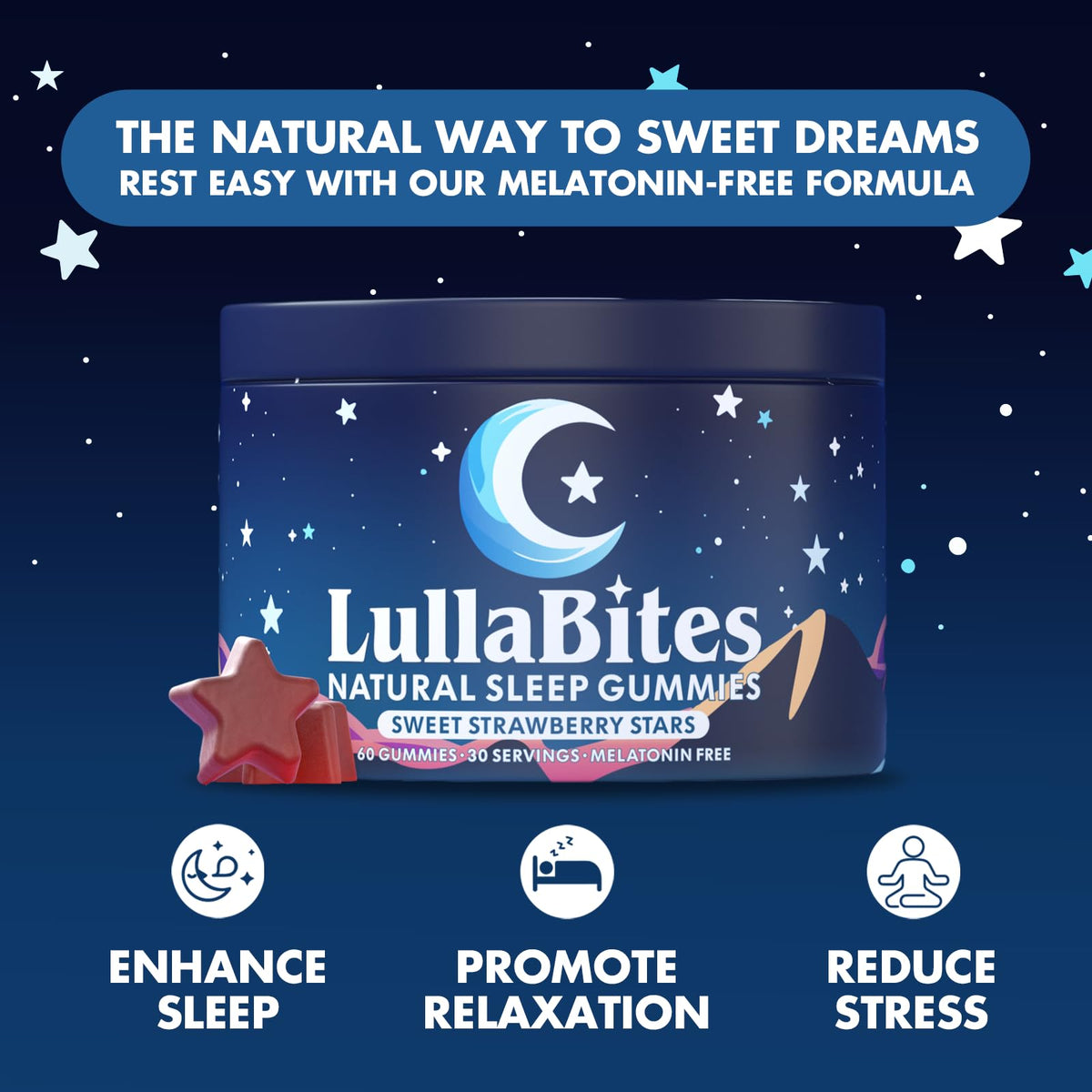 LullaBites gummies de sommeil packaging avec fraise