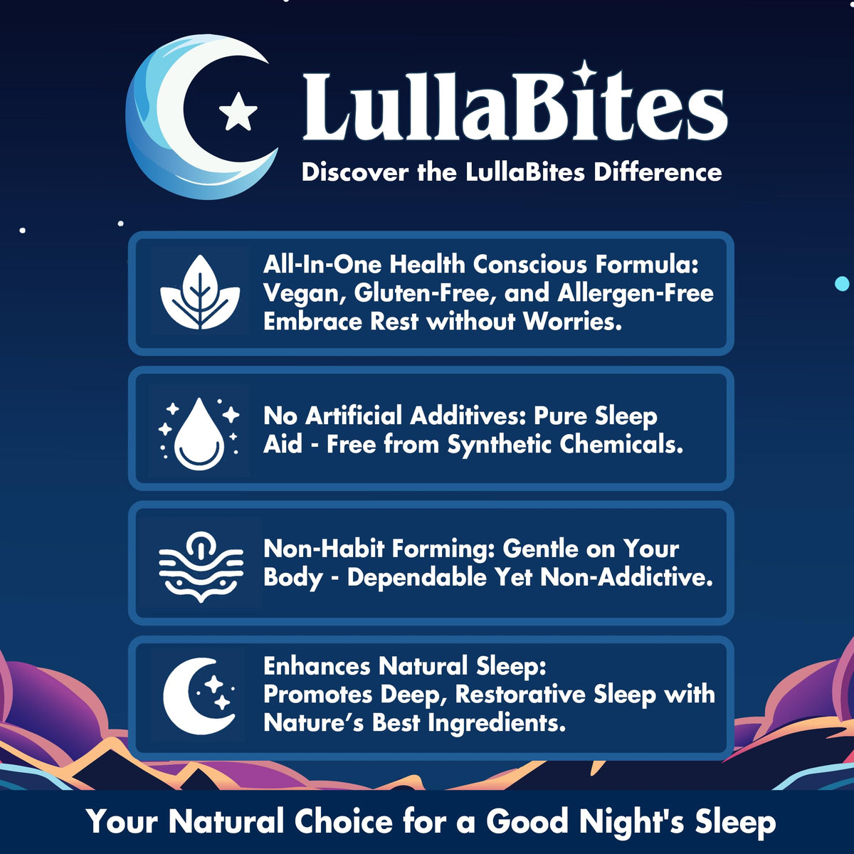 LullaBites gummies de sommeil sur une table