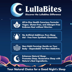 LullaBites gummies de sommeil sur une table