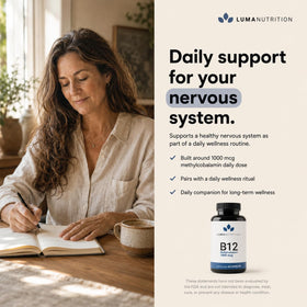 Luma Nutrition B12 1000 mcg capsules en gros plan