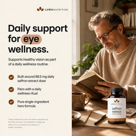 Luma Nutrition Complément Saffran 60 Capsules - gélules sur une surface blanche