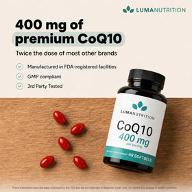 Luma Nutrition CoQ10 400mg gélules avec étiquette