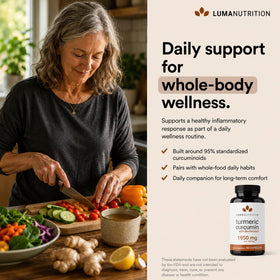 Luma Nutrition Curcuma capsules en gros plan