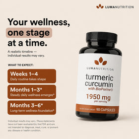 Luma Nutrition Curcuma sur une table en bois