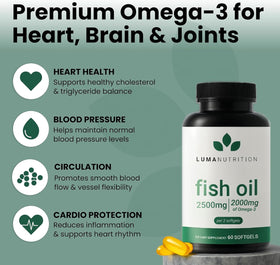 Luma Nutrition Omega 3, vue latérale du flacon
