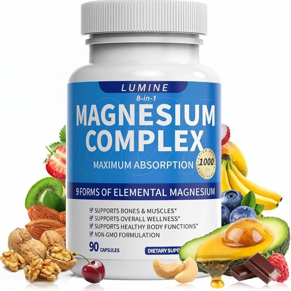 LUMINE Complément Alimentaire Magnésium 1000mg 90 Capsules vue avant
