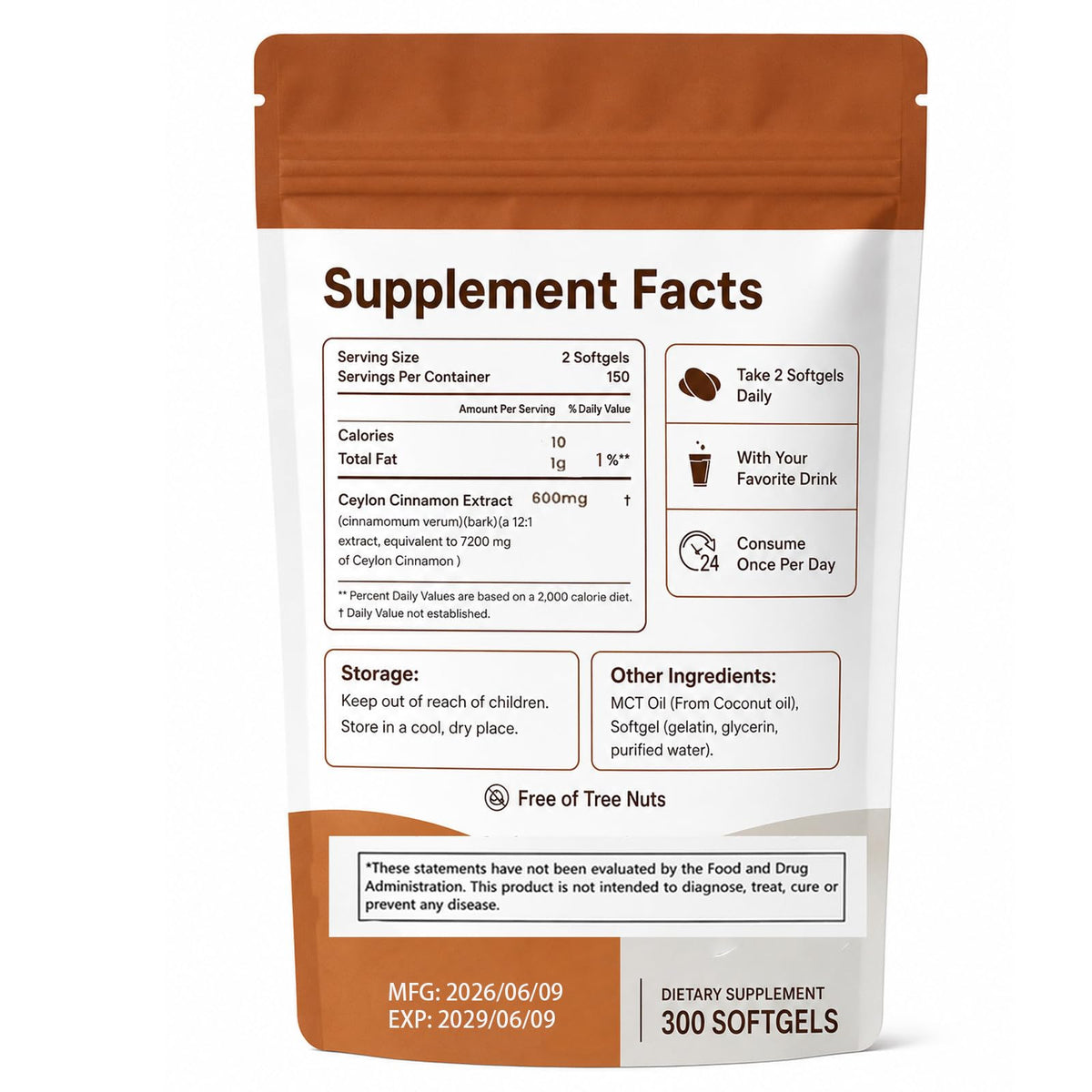 Lumine Organics Ceylon Cinnamon gélules en gros plan