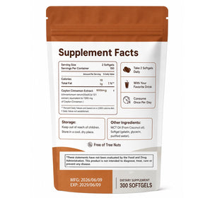 Lumine Organics Ceylon Cinnamon gélules en gros plan