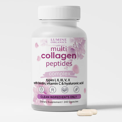 Lumine Organics Collagène Hydrolysé 240 capsules vue avant