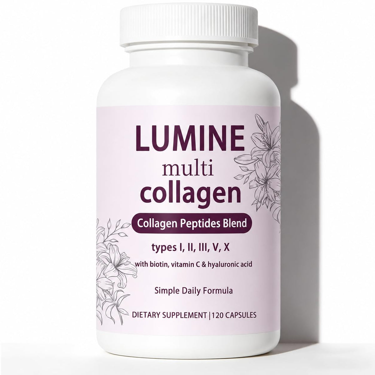 LUMINE Peptides de Collagène 120 capsules vue de face