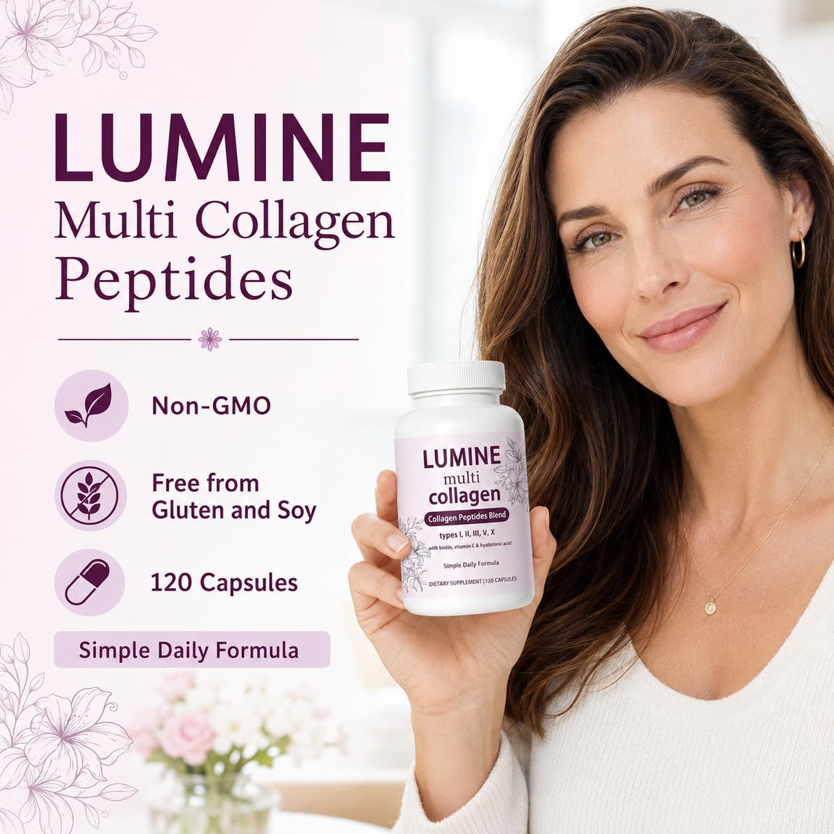 LUMINE Peptides de Collagène capsules sur une surface