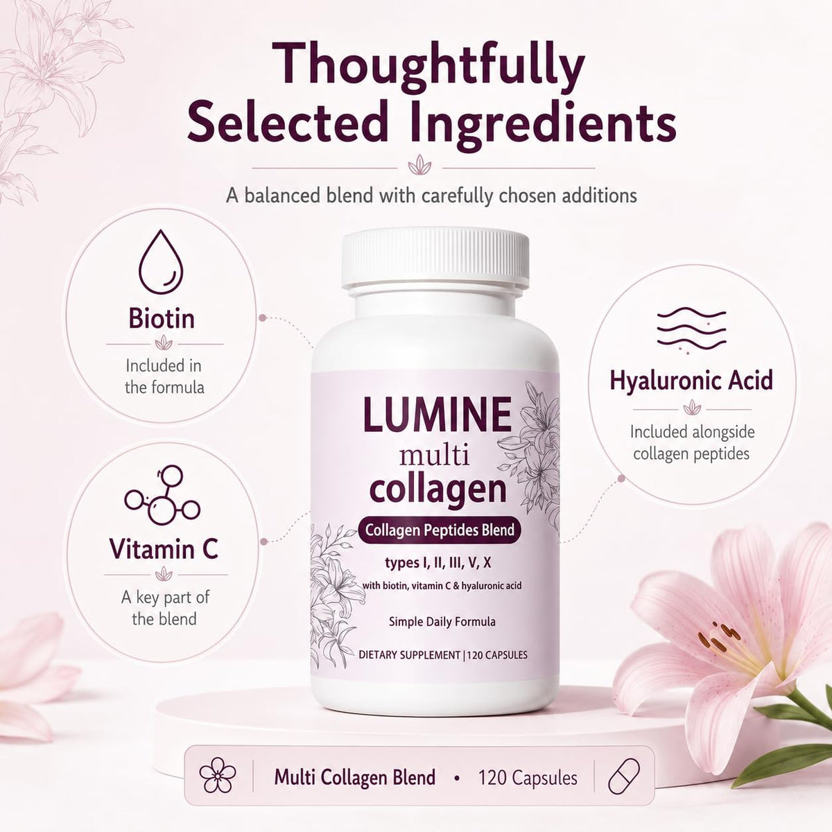 LUMINE Peptides de Collagène étiquette détaillée