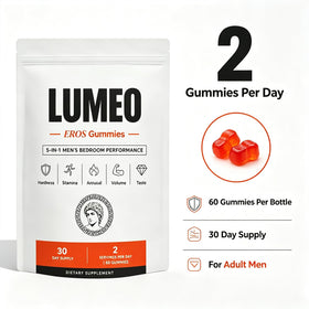 Lumvelle Health Lumeo Eros Gummies montrant la taille des gummies