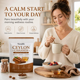 Lumvelle Organics Gélules de Cannelle de Ceylan 300 Softgels, gélules à côté d'un verre d'eau