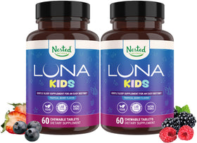 Luna Kids complément alimentaire sommeil pour enfants, 120 comprimés, vue de l'emballage avant