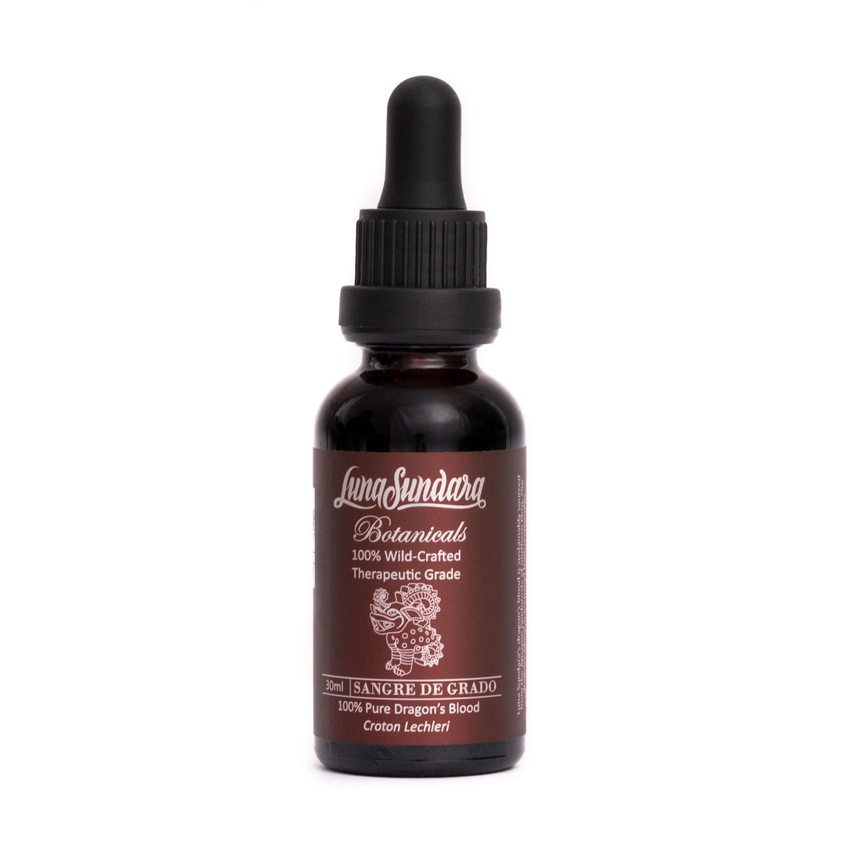 Luna Sundara Résine de Sang de Dragon 1 oz bouteille vue de face