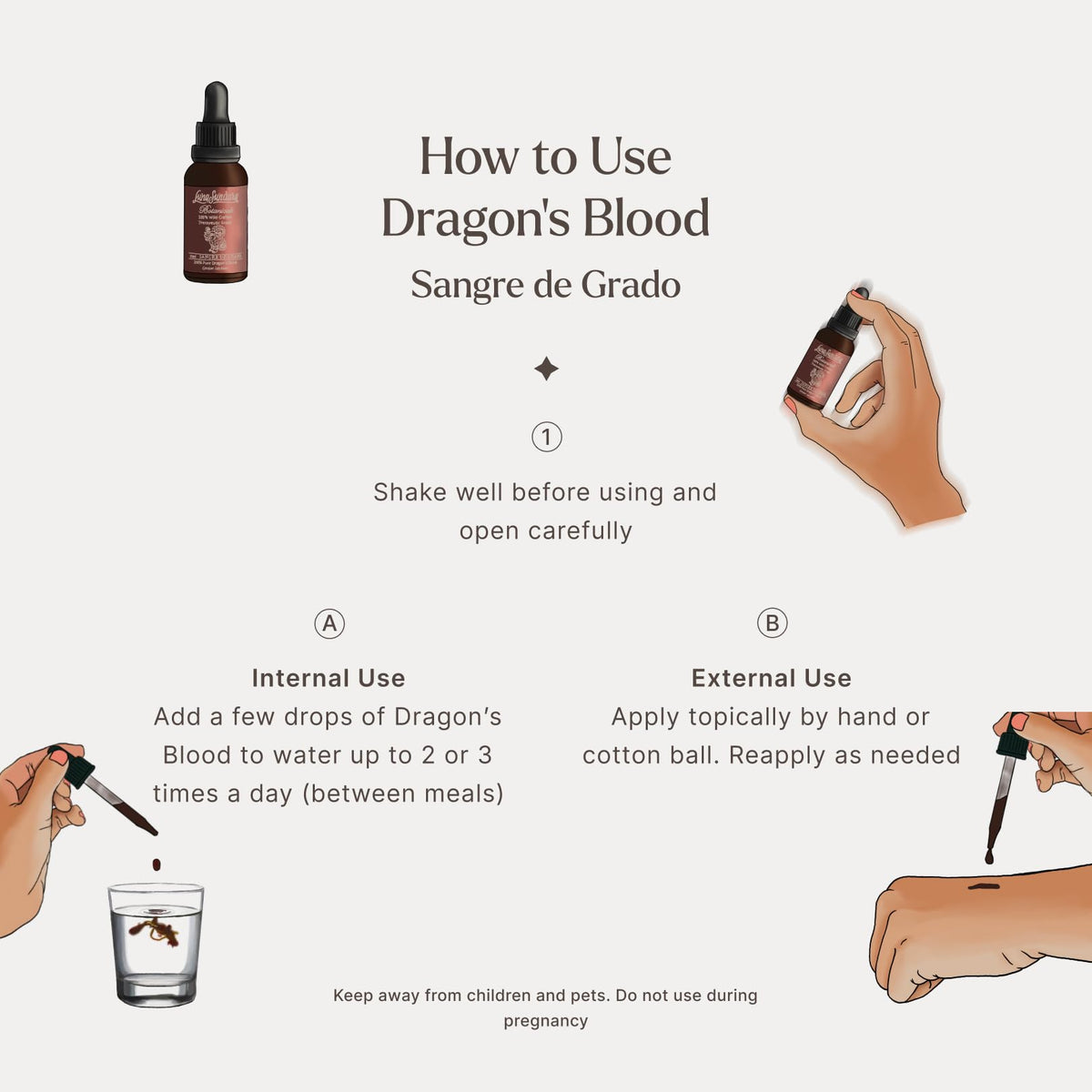 Luna Sundara Résine de Sang de Dragon 1 oz ouverte avec goutte