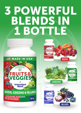 Lunakai complément alimentaire fruits et légumes 180 capsules sur fond blanc