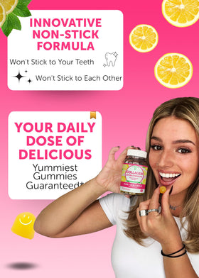 Lunakai Gummies de Collagène 200mg, affichant la texture des gummies