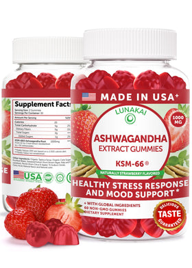 Lunakai Gummies KSM-66 Ashwagandha 60ct packaging front view