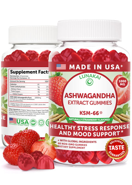 Lunakai Gummies KSM-66 Ashwagandha 60ct packaging front view