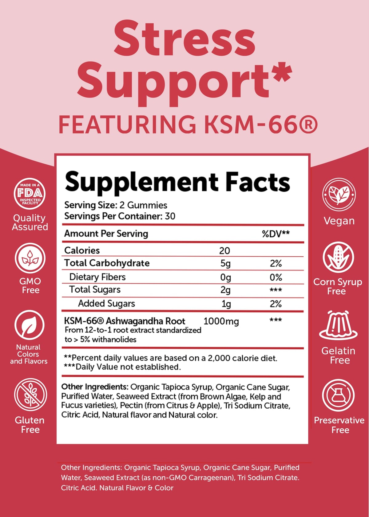 Lunakai Gummies KSM-66 Ashwagandha gummies with strawberries