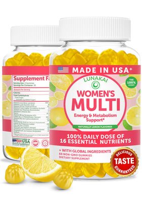 Lunakai Gummies Multivitamines Femmes 60ct vue avant avec étiquette