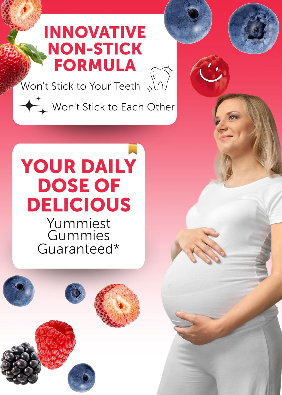 Lunakai Gummies Prénatales 17-en-1 ingrédients principaux sur l'emballage