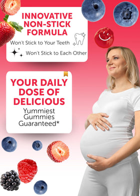 Lunakai Gummies Prénatales 17-en-1 ingrédients principaux sur l'emballage