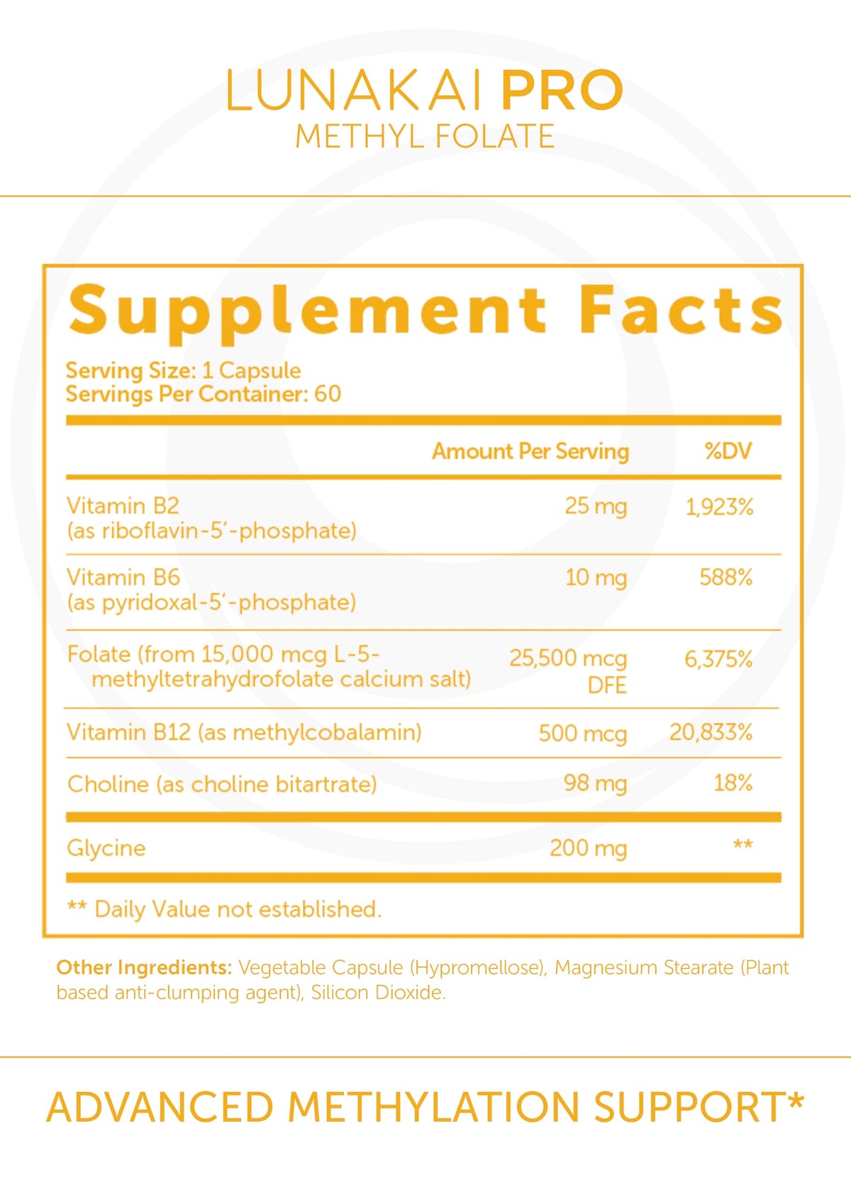 Lunakai L Methyl Folate 15mg flacon ouvert avec capsules