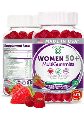 Lunakai Multivitamines Gélifiées pour Femmes 50+, pot de 60 gélifiés