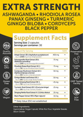 Lunakai Shilajit Pur capsules avec d'autres compléments alimentaires