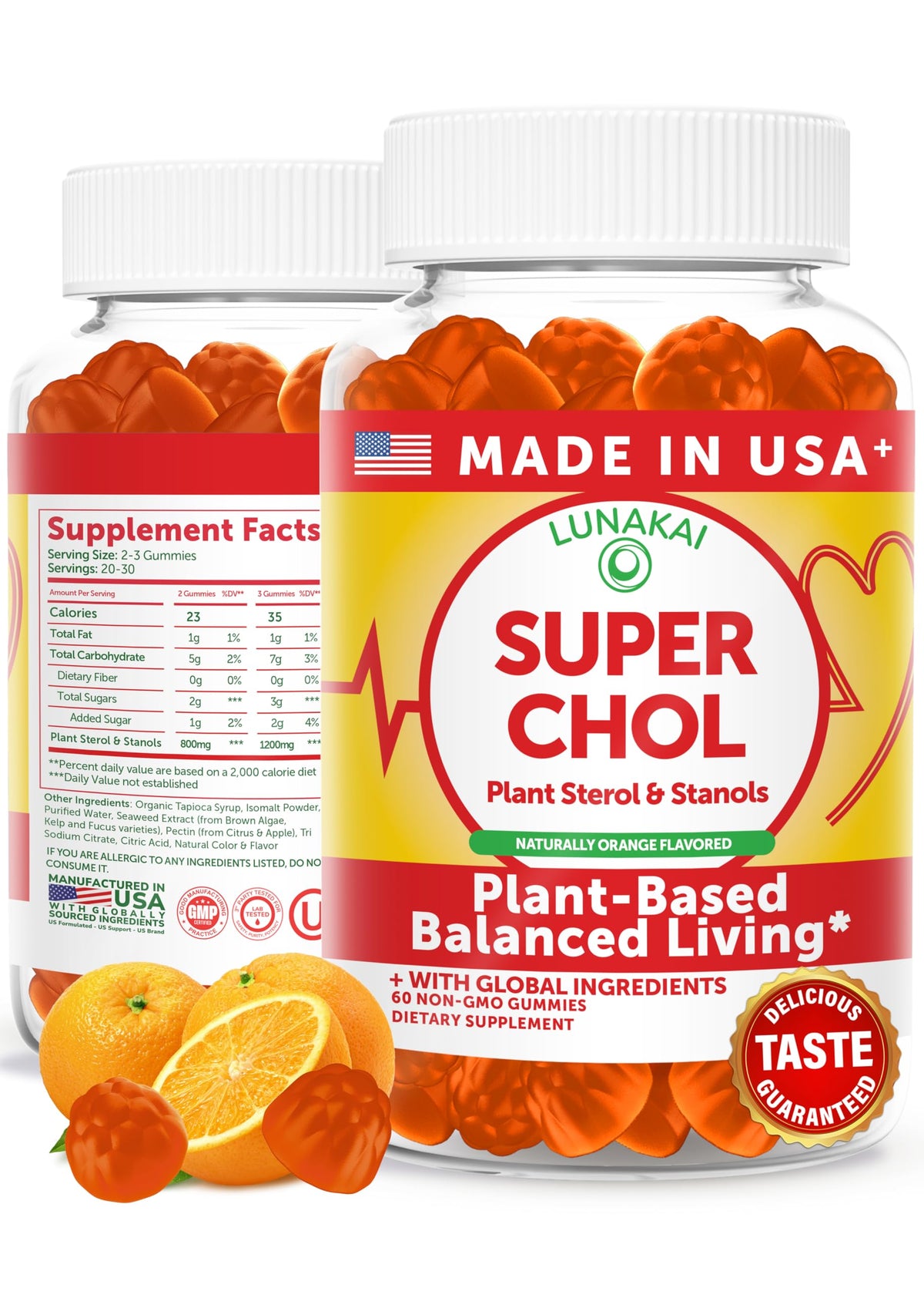 Lunakai Super Chol Gummies 1200mg flacon avec 60 gummies