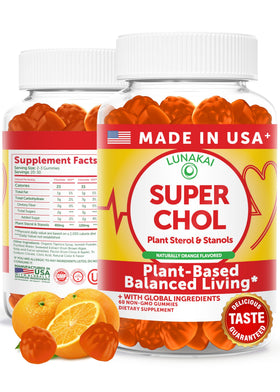 Lunakai Super Chol Gummies 1200mg flacon avec 60 gummies