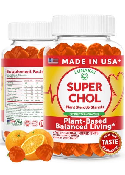 Lunakai Super Chol Gummies 1200mg flacon avec 60 gummies