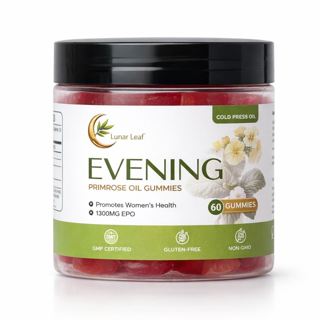 Lunar Leaf Gummies Huile de Onagre 1300mg, vue de face