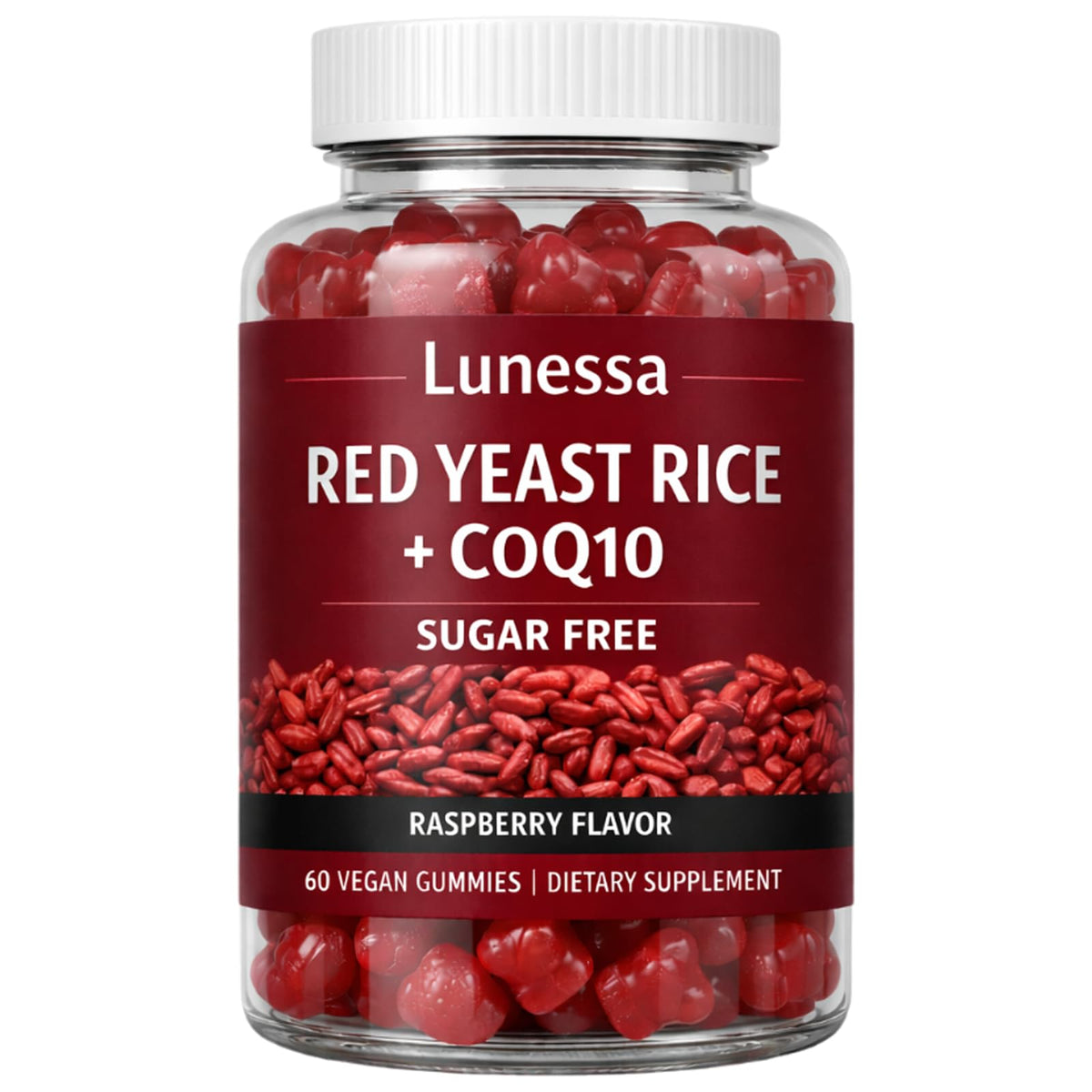 Lunessa Riz Rouge 2400mg flacon de 60 gummies vue avant