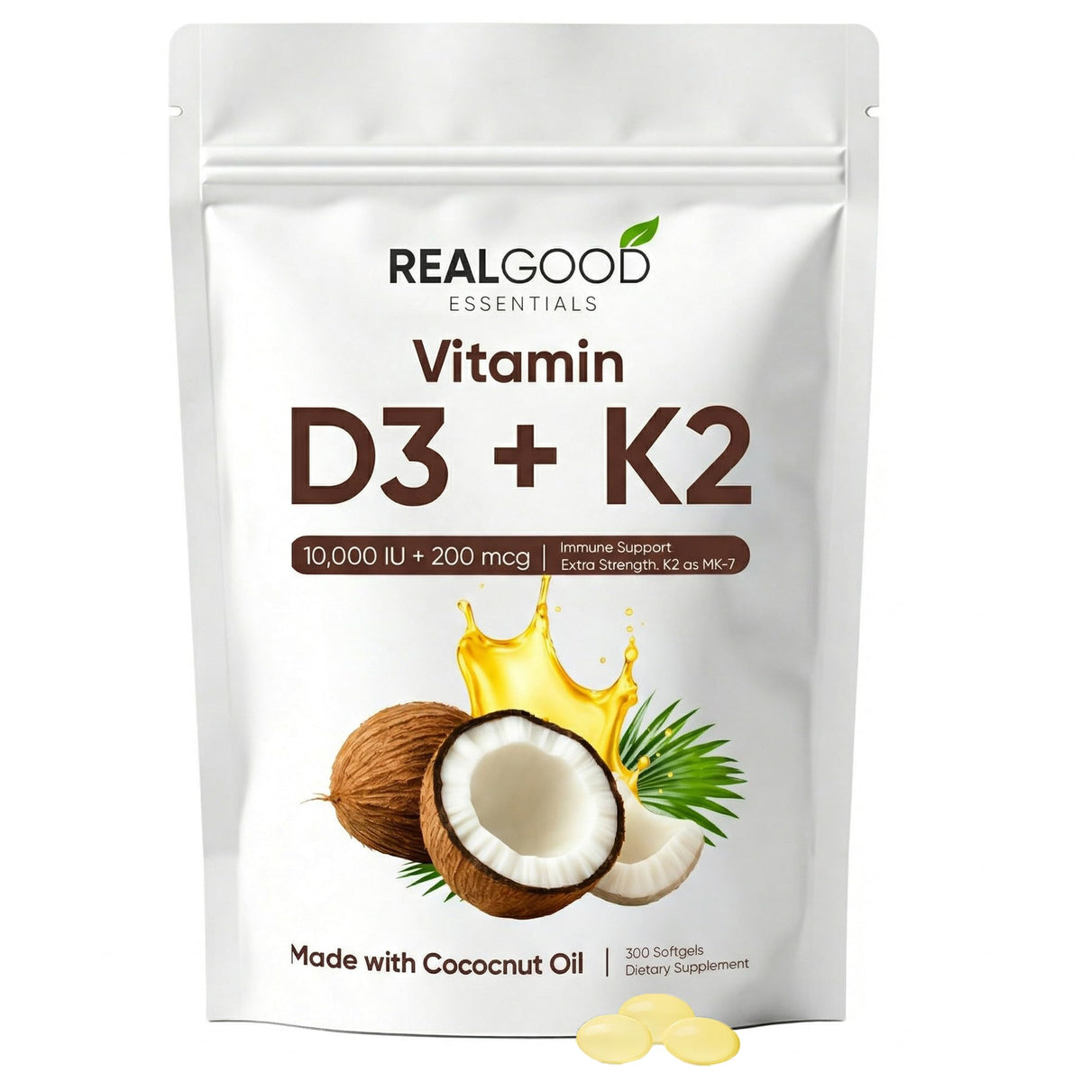 LUNESSA Vitamine D3K2 10 000 UI 300 gélules vue de face