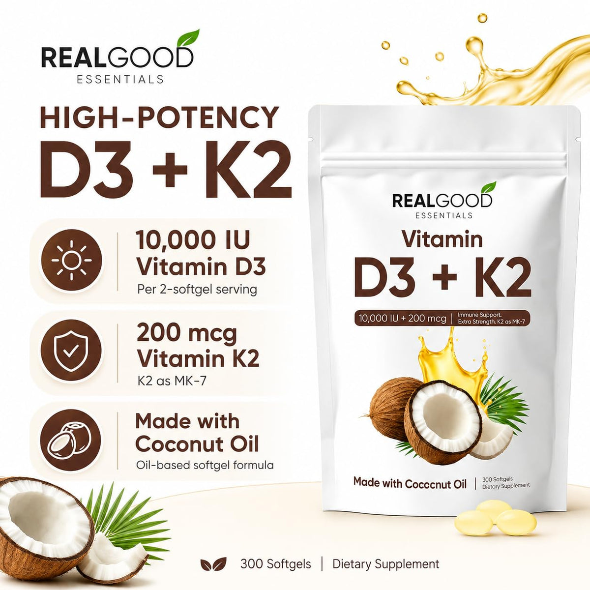 LUNESSA Vitamine D3K2 gélules avec emballage