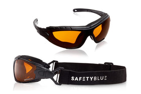 Lunettes de sommeil SafetyBlue avec verres rouges vue de face