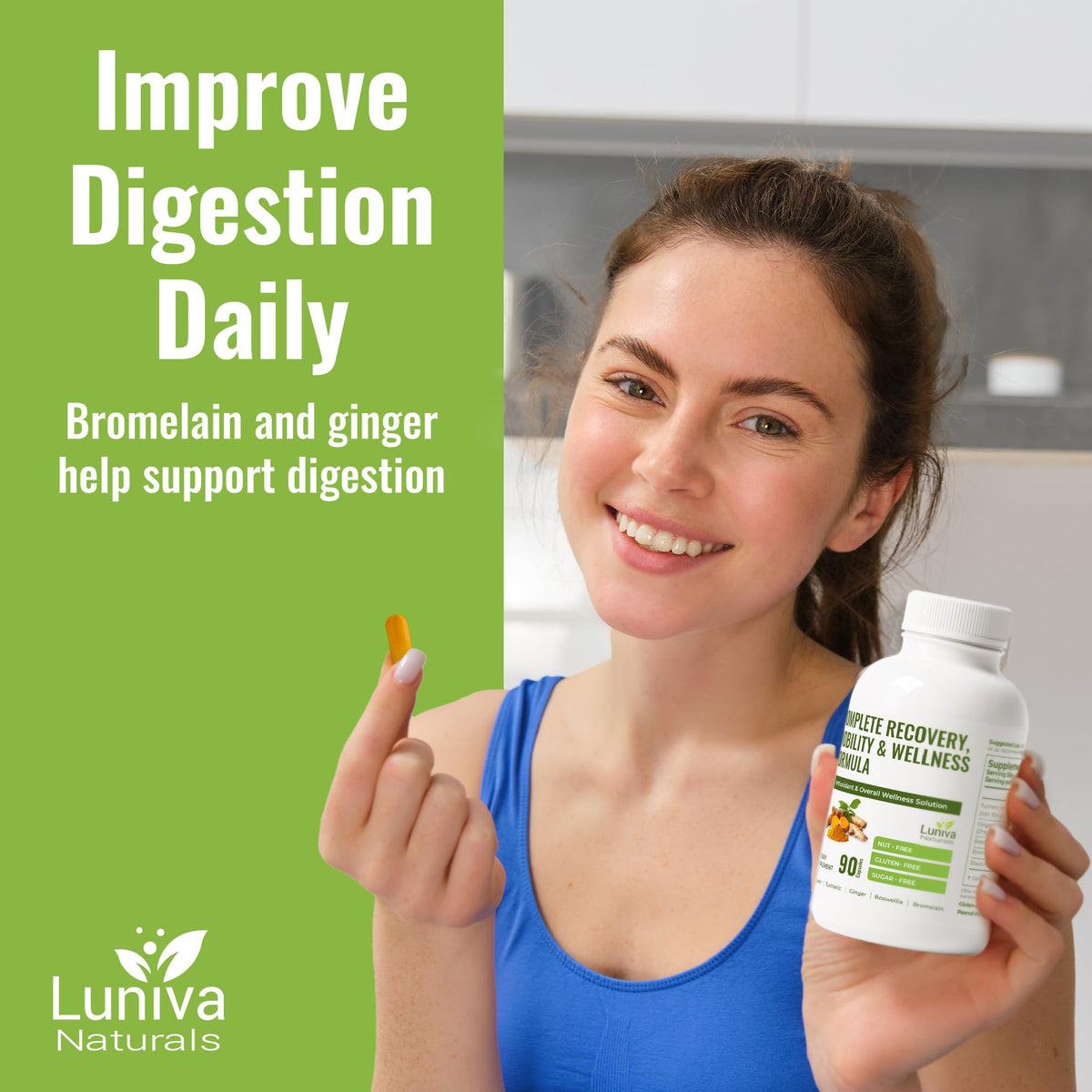 Luniva Naturals Complément Alimentaire Curcuma 90 Capsules avec d'autres produits