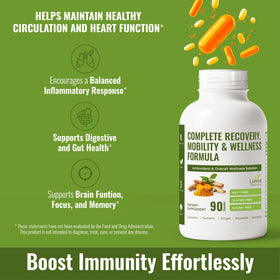 Luniva Naturals Complément Alimentaire Curcuma 90 Capsules avec étiquette